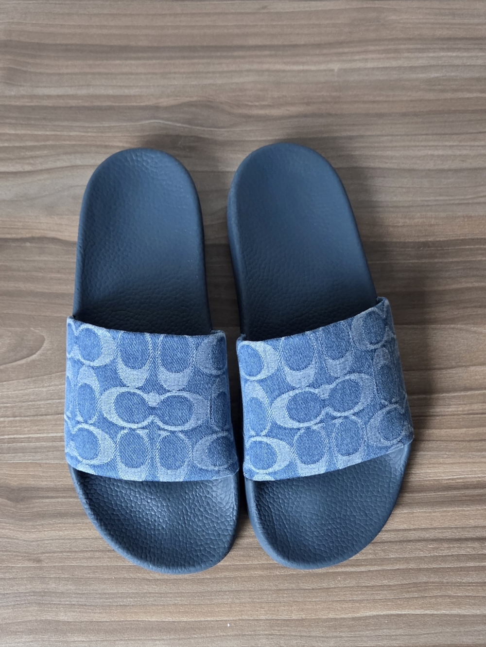 COACH Udele Denim Signature Jacquard Slides